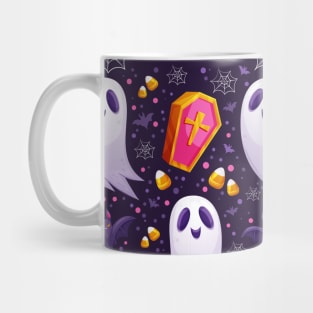 Ghosts Bats Candy Corn Fun Halloween Cute Spooky Design Mug